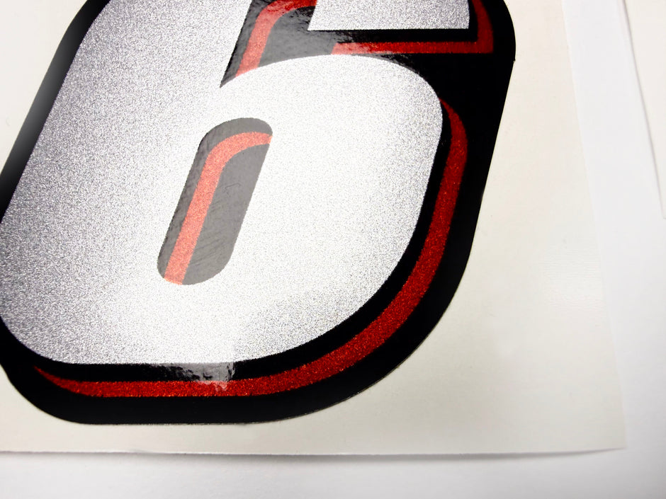 Vinyl graphic silver red shimmer decals set suitable for Suzuki 6 hp four stroke outboard engine. Vinyl stickers kit for suzuki 6 hp four stroke Handmade