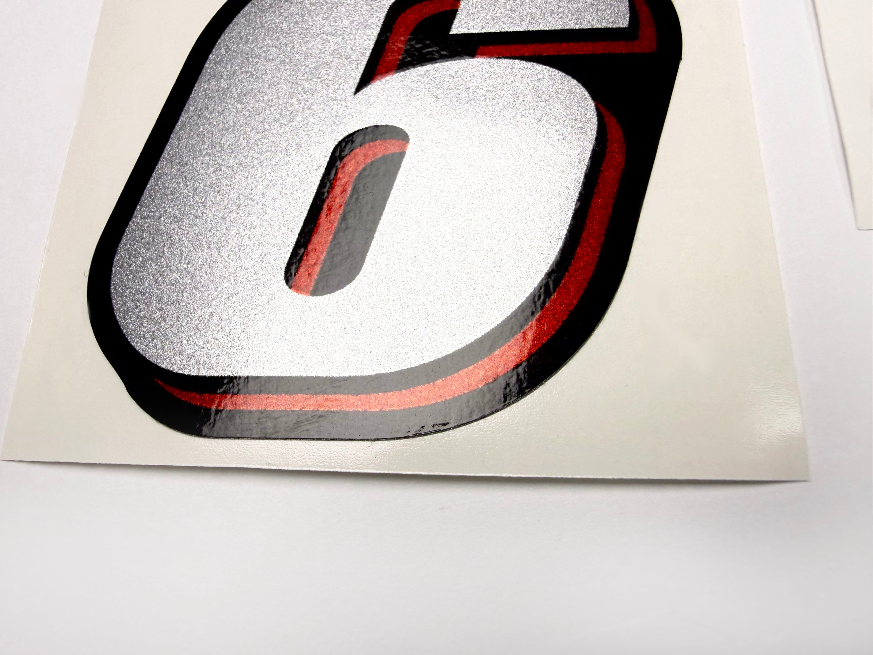 Vinyl graphic silver red shimmer decals set suitable for Suzuki 6 hp four stroke outboard engine. Vinyl stickers kit for suzuki 6 hp four stroke Handmade