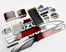 Vinyl graphic silver red shimmer decals set suitable for Suzuki 9.9 hp four stroke outboard engine. Vinyl stickers kit for suzuki 9.9 hp four stroke Handmade
