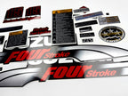 Vinyl graphic silver red shimmer decals set suitable for Suzuki 15 hp four stroke outboard engine. Vinyl stickers kit for suzuki 15 hp four stroke Handmade