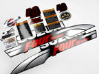 Vinyl graphic silver metalized shimmer decals set suitable for Suzuki 40 hp four stroke outboard engine. Vinyl stickers kit for suzuki 40 hp four stroke Handmade