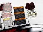 Vinyl graphic silver metalized shimmer decals set suitable for Suzuki 40 hp four stroke outboard engine. Vinyl stickers kit for suzuki 40 hp four stroke Handmade
