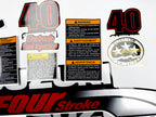 Vinyl graphic silver metalized shimmer decals set suitable for Suzuki 40 hp four stroke outboard engine. Vinyl stickers kit for suzuki 40 hp four stroke Handmade