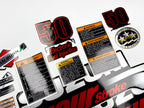 Vinyl graphic silver metalized shimmer decals set suitable for Suzuki 50 hp four stroke outboard engine. Vinyl stickers kit for suzuki 50 hp four stroke Handmade