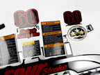 Vinyl graphic silver metalized shimmer decals set suitable for Suzuki 60 hp four stroke outboard engine. Vinyl stickers kit for suzuki 60 hp four stroke Handmade