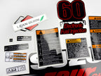 Vinyl graphic silver metalized shimmer decals set suitable for Suzuki 60 hp four stroke outboard engine. Vinyl stickers kit for suzuki 60 hp four stroke Handmade