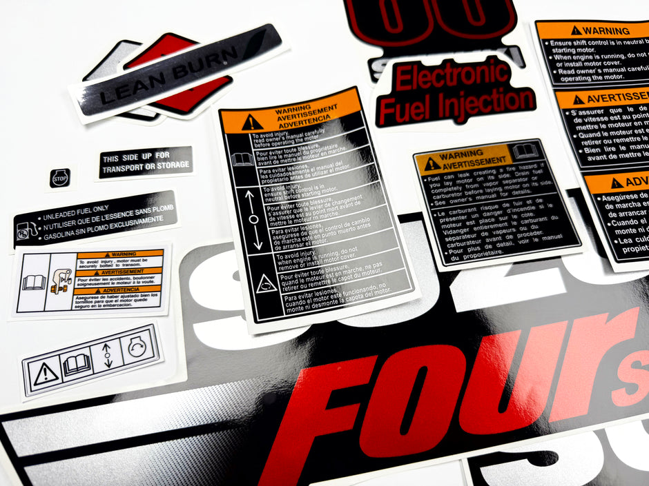 Vinyl graphic silver metalized shimmer decals set suitable for Suzuki 60 hp four stroke outboard engine. Vinyl stickers kit for suzuki 60 hp four stroke Handmade