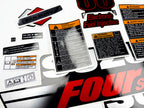 Vinyl graphic silver metalized shimmer decals set suitable for Suzuki 60 hp four stroke outboard engine. Vinyl stickers kit for suzuki 60 hp four stroke Handmade