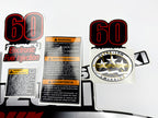 Vinyl graphic silver metalized shimmer decals set suitable for Suzuki 60 hp four stroke outboard engine. Vinyl stickers kit for suzuki 60 hp four stroke Handmade