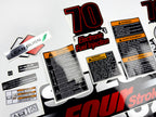 Vinyl graphic silver metalized shimmer decals set suitable for Suzuki 70 hp four stroke outboard engine. Vinyl stickers kit for suzuki 70 hp four stroke Handmade