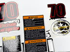 Vinyl graphic silver metalized shimmer decals set suitable for Suzuki 70 hp four stroke outboard engine. Vinyl stickers kit for suzuki 70 hp four stroke Handmade