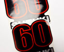 Vinyl graphic silver metalized shimmer decals set suitable for Suzuki 60 hp four stroke outboard engine. Vinyl stickers kit for suzuki 60 hp four stroke Handmade