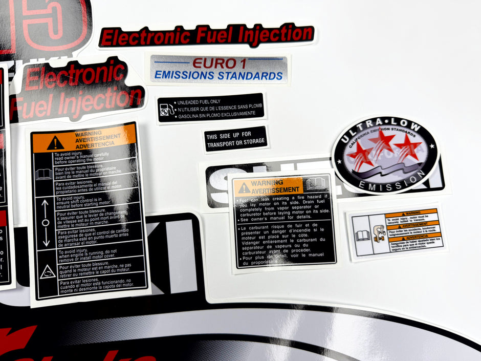 Vinyl graphic decals set suitable for Suzuki 115 hp four stroke outboard engine. Vinyl stickers kit for suzuki 115 hp four stroke Handmade