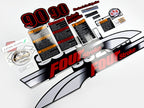 Vinyl graphic red black decals set suitable for Suzuki 90 hp four stroke outboard engine. Vinyl stickers kit for suzuki 90 hp four stroke Handmade