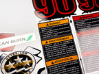 Vinyl graphic red black decals set suitable for Suzuki 90 hp four stroke outboard engine. Vinyl stickers kit for suzuki 90 hp four stroke Handmade