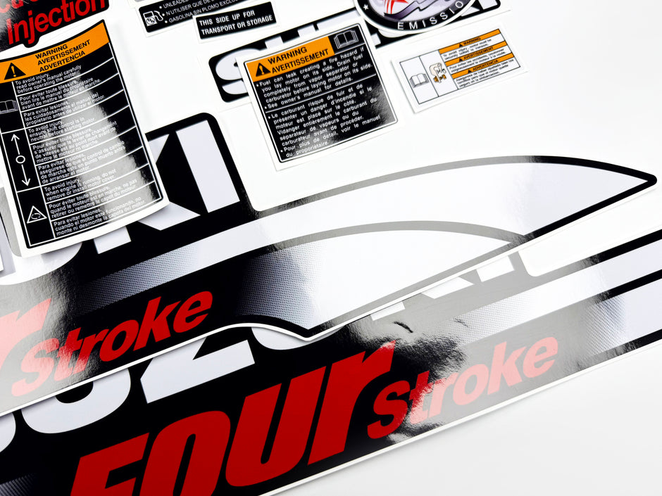 Vinyl graphic decals set suitable for Suzuki 140 hp four stroke outboard engine. Vinyl stickers kit for suzuki 140 hp four stroke Handmade