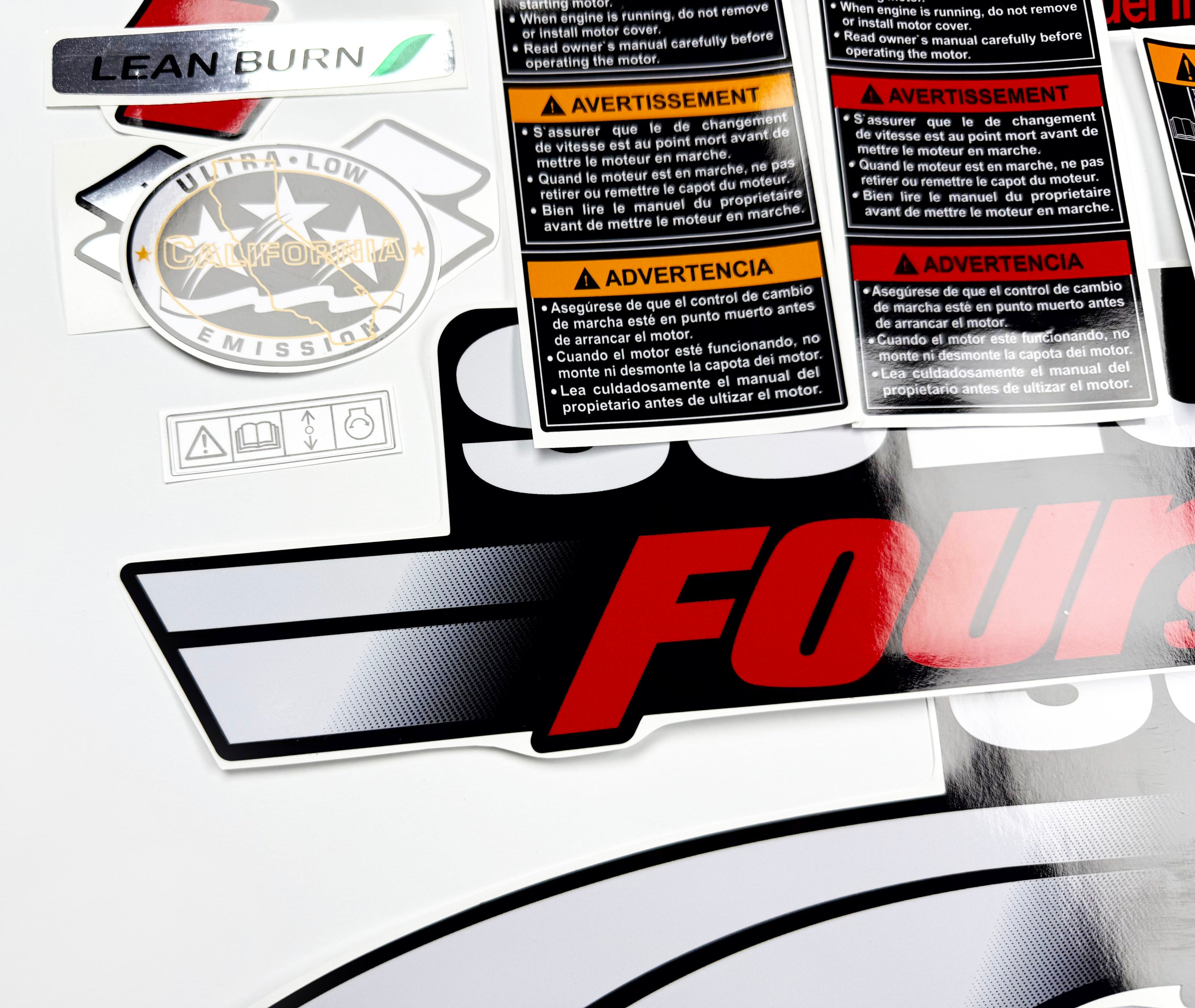Vinyl graphic decals set suitable for Suzuki 140 hp four stroke outboard engine. Vinyl stickers kit for suzuki 140 hp four stroke Handmade