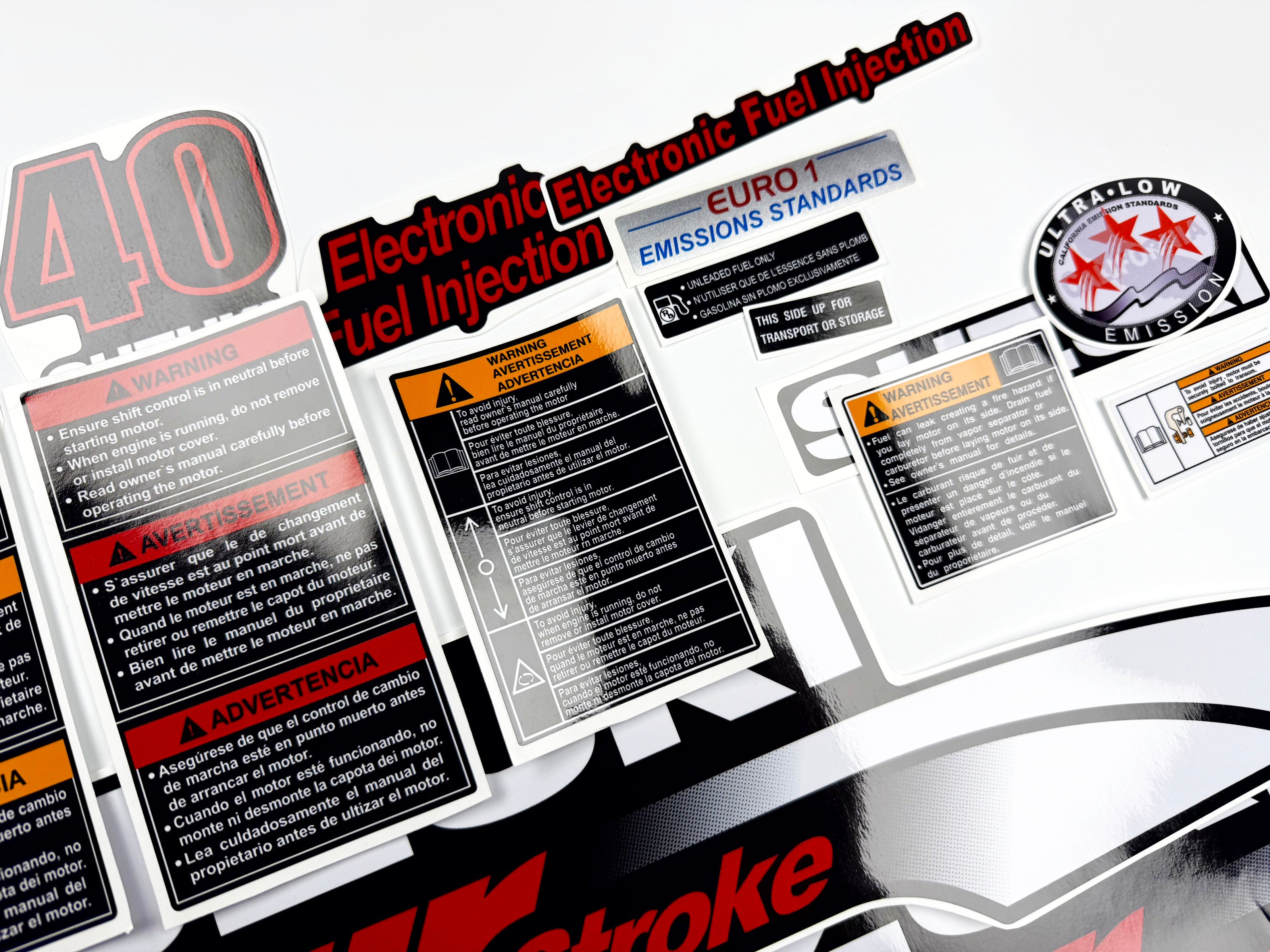 Vinyl graphic decals set suitable for Suzuki 40 hp four stroke outboard engine. Vinyl stickers kit for suzuki 40 hp four stroke Handmade