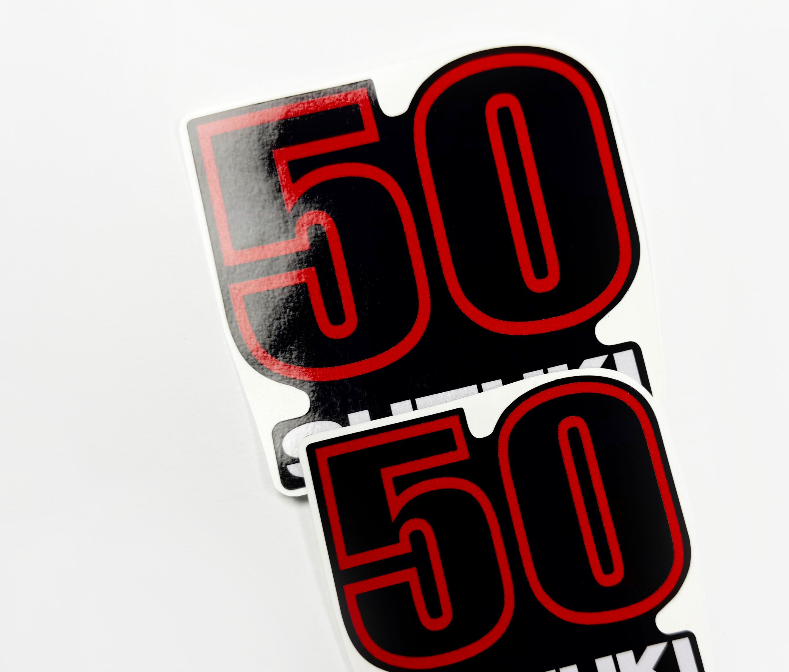 Vinyl graphic decals set suitable for Suzuki 50 hp four stroke outboard engine. Vinyl stickers kit for suzuki 50 hp four stroke Handmade