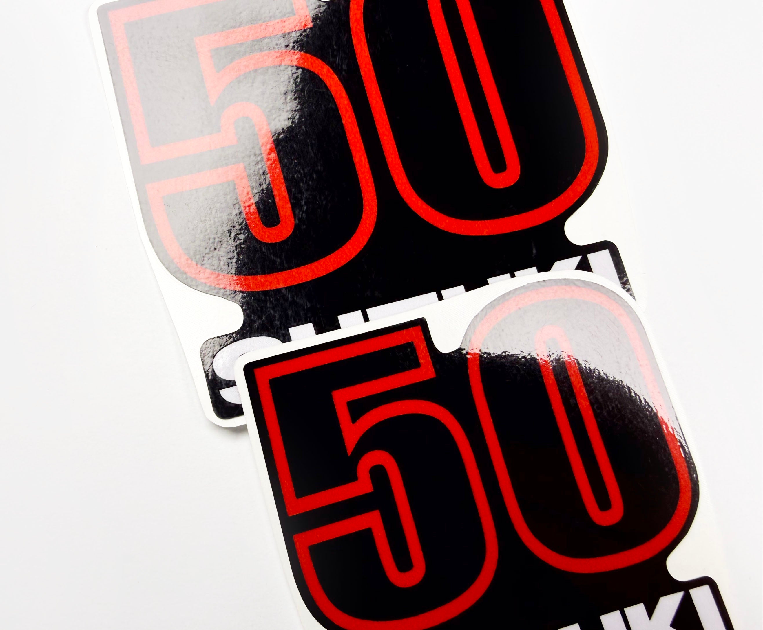 Vinyl graphic decals set suitable for Suzuki 50 hp four stroke outboard engine. Vinyl stickers kit for suzuki 50 hp four stroke Handmade