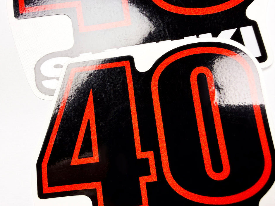 Vinyl graphic decals set suitable for Suzuki 40 hp four stroke outboard engine. Vinyl stickers kit for suzuki 40 hp four stroke Handmade