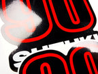 Vinyl graphic red black decals set suitable for Suzuki 90 hp four stroke outboard engine. Vinyl stickers kit for suzuki 90 hp four stroke Handmade