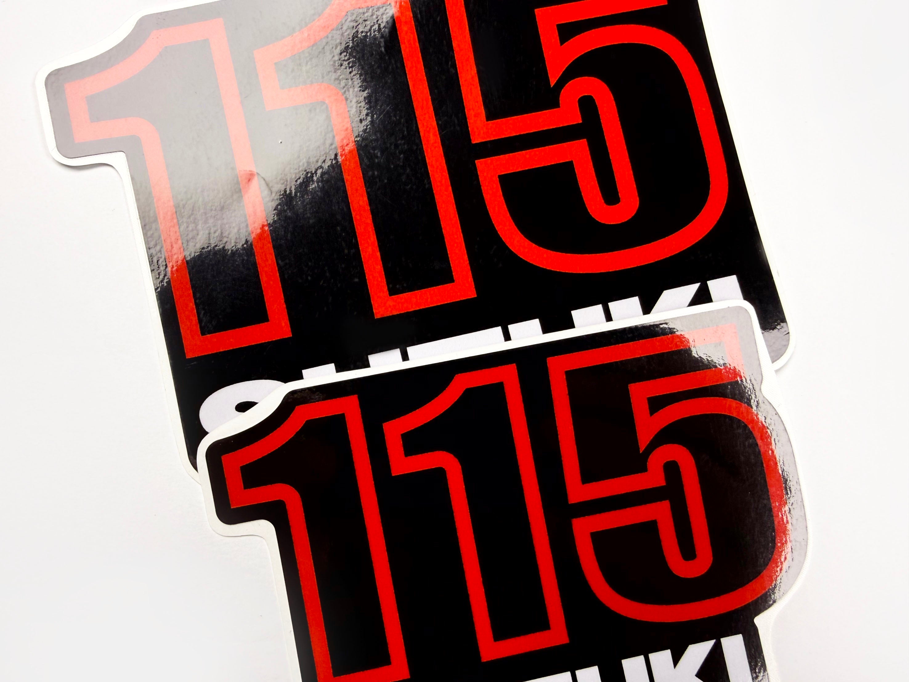 Vinyl graphic decals set suitable for Suzuki 115 hp four stroke outboard engine. Vinyl stickers kit for suzuki 115 hp four stroke Handmade