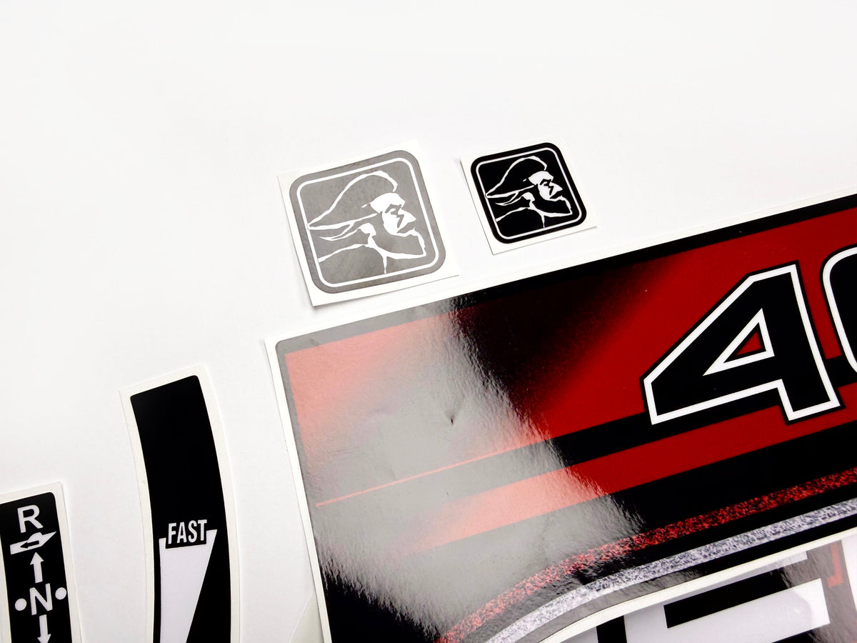 Vinyl graphic decals set suitable for Mercury 40 hp two stroke outboard engine. Vinyl stickers kit for Mercury 40 hp Handmade