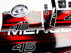 Vinyl graphic decals set suitable for Mercury 45 hp two stroke outboard engine. Vinyl stickers kit for Mercury 45 hp Handmade