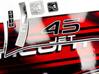 Vinyl graphic decals set suitable for Mercury 45 hp two stroke outboard engine. Vinyl stickers kit for Mercury 45 hp Handmade