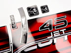 Vinyl graphic decals set suitable for Mercury 45 hp two stroke outboard engine. Vinyl stickers kit for Mercury 45 hp Handmade