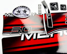 Vinyl graphic decals set suitable for Mercury 50 hp two stroke outboard engine. Vinyl stickers kit for Mercury 50 hp Handmade