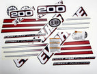 Vinyl graphic decals set suitable for Evinrude 200 hp direct injection outboard engine for blue cover cowling . Vinyl stickers kit for Ewinrude 200 Handmade