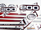 Vinyl graphic decals set suitable for Evinrude 200 hp direct injection outboard engine for blue cover cowling . Vinyl stickers kit for Ewinrude 200 Handmade