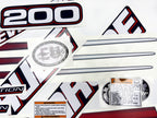 Vinyl graphic decals set suitable for Evinrude 200 hp direct injection outboard engine for blue cover cowling . Vinyl stickers kit for Ewinrude 200 Handmade
