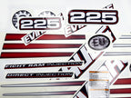 Vinyl graphic decals set suitable for Evinrude 225 hp direct injection outboard engine for blue cover cowling . Vinyl stickers kit for Ewinrude 225 Handmade