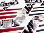 Vinyl graphic decals set suitable for Evinrude 250 hp direct injection outboard engine for white cover cowling . Vinyl stickers kit for Ewinrude 250 Handmade