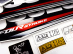 Vinyl graphic silver shimmer decals set suitable for Suzuki 5 hp four stroke outboard engine. Vinyl stickers kit for Suzuki 5 hp four stroke Handmade