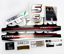 Vinyl graphic silver shimmer decals set suitable for Suzuki 5 hp four stroke outboard engine. Vinyl stickers kit for Suzuki 5 hp four stroke Handmade