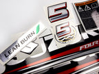 Vinyl graphic silver shimmer decals set suitable for Suzuki 5 hp four stroke outboard engine. Vinyl stickers kit for Suzuki 5 hp four stroke Handmade