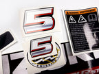 Vinyl graphic silver shimmer decals set suitable for Suzuki 5 hp four stroke outboard engine. Vinyl stickers kit for Suzuki 5 hp four stroke Handmade