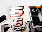 Vinyl graphic silver red shimmer decals set suitable for Suzuki 6 hp four stroke outboard engine. Vinyl stickers kit for suzuki 6 hp four stroke Handmade