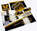 Vinyl graphic decals black gold set suitable for Suzuki 150 hp super six outboard engine. Vinyl stickers kit for suzuki 150 hp Handmade