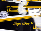 Vinyl graphic decals black gold set suitable for Suzuki 150 hp super six outboard engine. Vinyl stickers kit for suzuki 150 hp Handmade