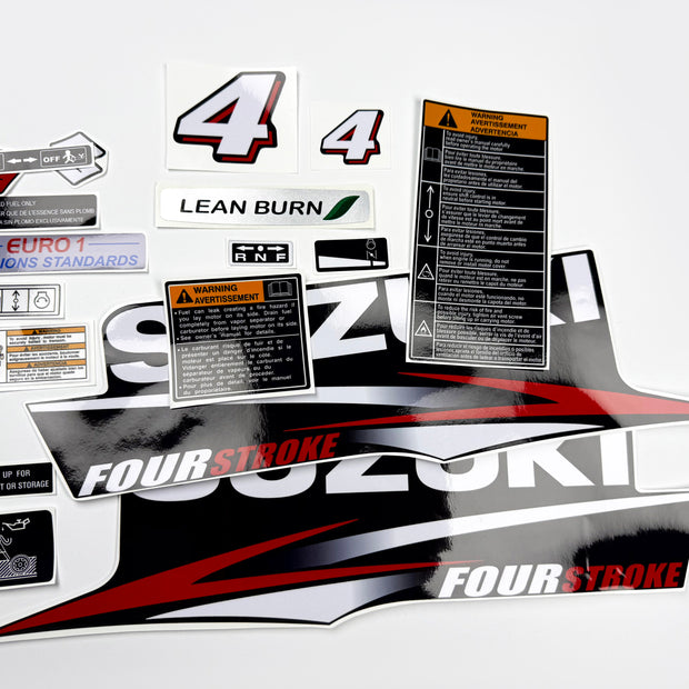Vinyl graphic decals set suitable for Suzuki 4 hp four stroke outboard engine. Vinyl stickers kit for Suzuki 4 hp four stroke Handmade