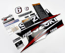 Vinyl graphic decals set suitable for Suzuki 6 hp four stroke outboard engine. Vinyl stickers kit for Suzuki 6 hp four stroke Handmade