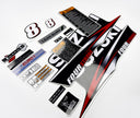 Vinyl graphic red decals set suitable for Suzuki 8 hp four stroke outboard engine. Vinyl stickers kit for Suzuki 8 hp four stroke Handmade
