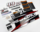 Vinyl graphic decals set suitable for Suzuki 9.9 hp four stroke outboard engine. Vinyl stickers kit for suzuki 9.9 hp four stroke Handmade
