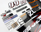 Vinyl graphic decals set suitable for Suzuki 9.9 hp four stroke outboard engine. Vinyl stickers kit for suzuki 9.9 hp four stroke Handmade