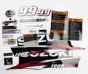 Vinyl graphic decals set suitable for Suzuki 9.9 hp four stroke outboard engine. Vinyl stickers kit for suzuki 9.9 hp four stroke Handmade